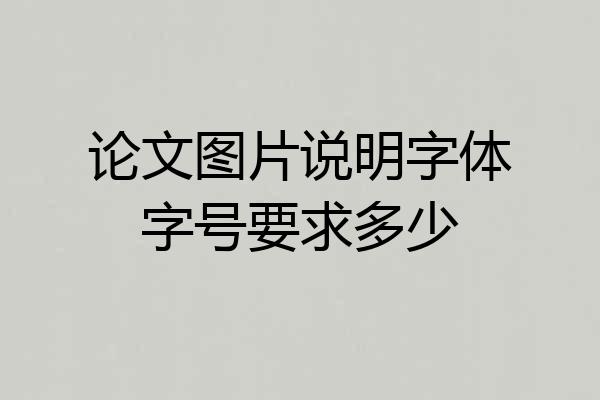 论文图片说明字体字号要求多少
