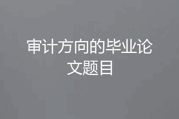 审计方向的毕业论文题目