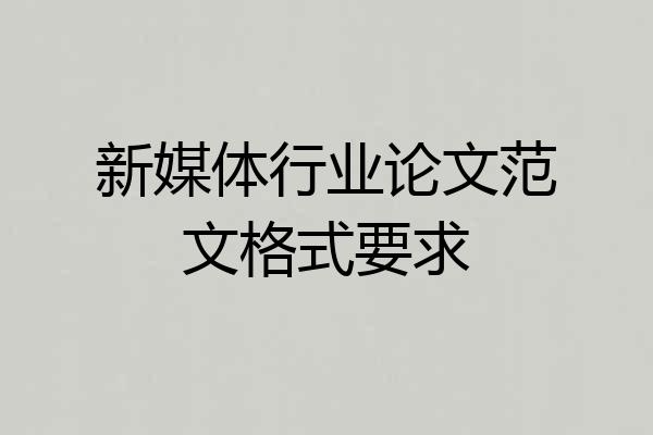 新媒体行业论文范文格式要求