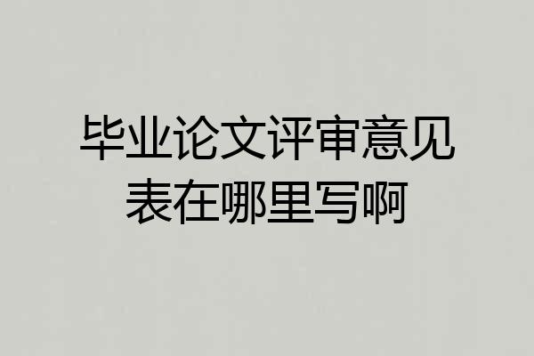毕业论文评审意见表在哪里写啊