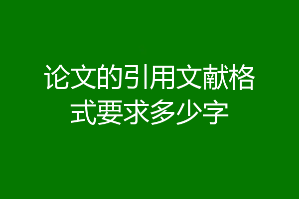 论文的引用文献格式要求多少字