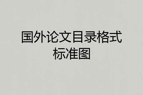 国外论文目录格式标准图
