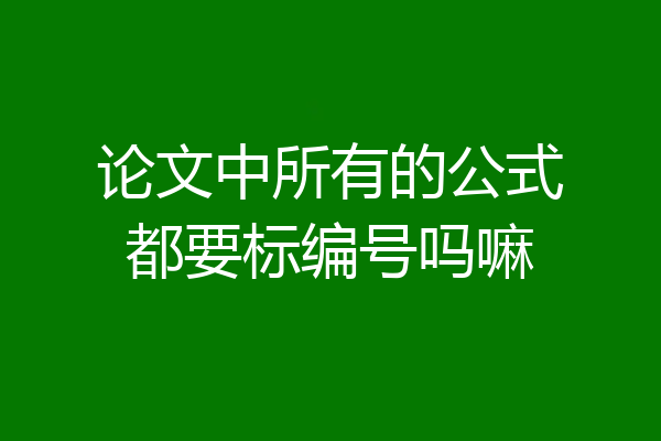 论文中所有的公式都要标编号吗嘛