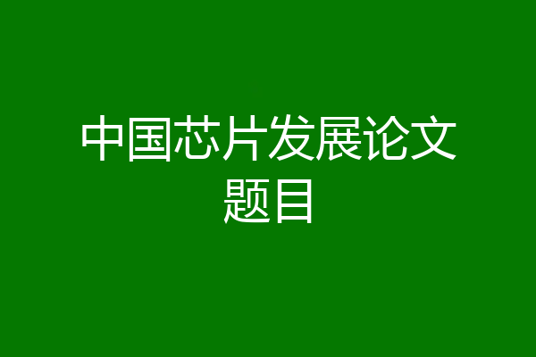 中国芯片发展论文题目
