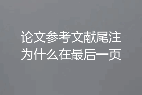 论文参考文献尾注为什么在最后一页