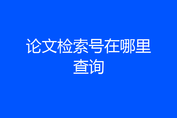 论文检索号在哪里查询