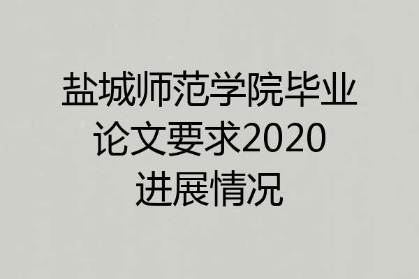 盐城师范学院毕业论文要求2020进展情况