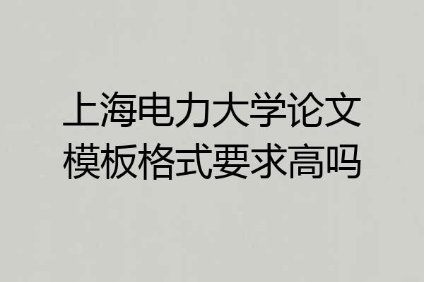 上海电力大学论文模板格式要求高吗
