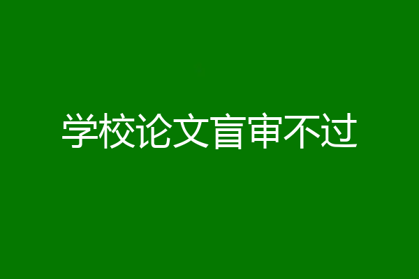 学校论文盲审不过