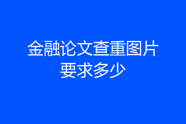 金融论文查重图片要求多少
