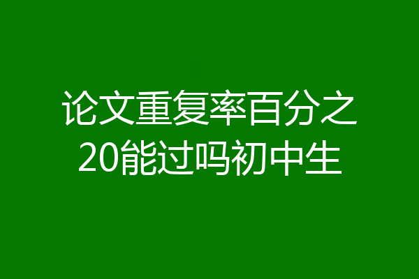 论文重复率百分之20能过吗初中生