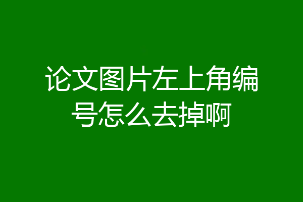 论文图片左上角编号怎么去掉啊