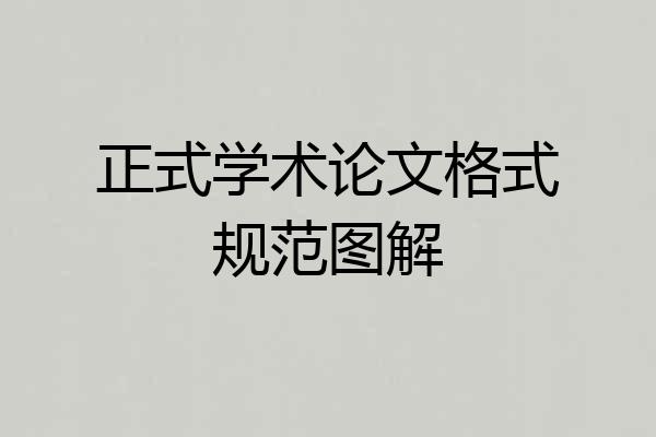 正式学术论文格式规范图解
