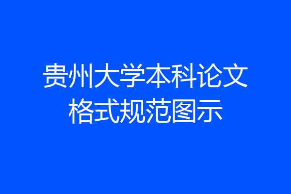 贵州大学本科论文格式规范图示