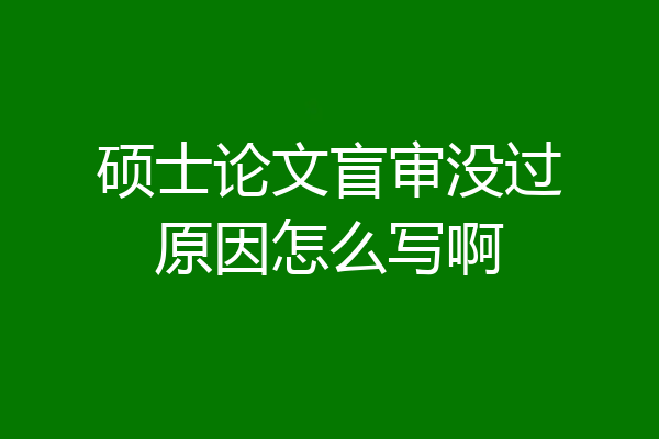 硕士论文盲审没过原因怎么写啊