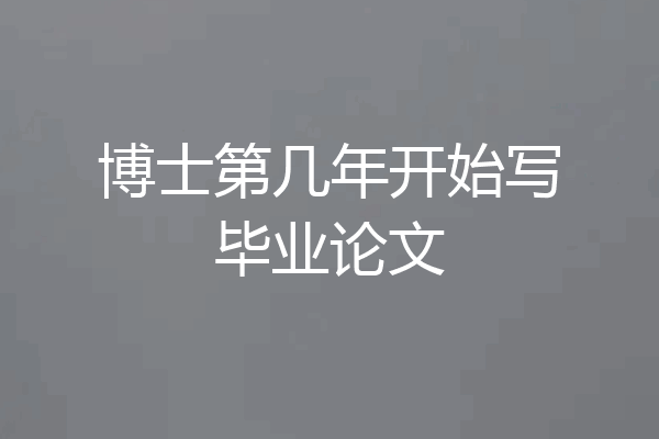 博士第几年开始写毕业论文