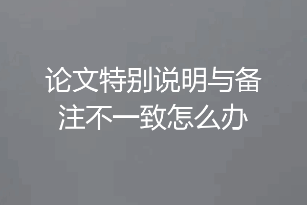 论文特别说明与备注不一致怎么办