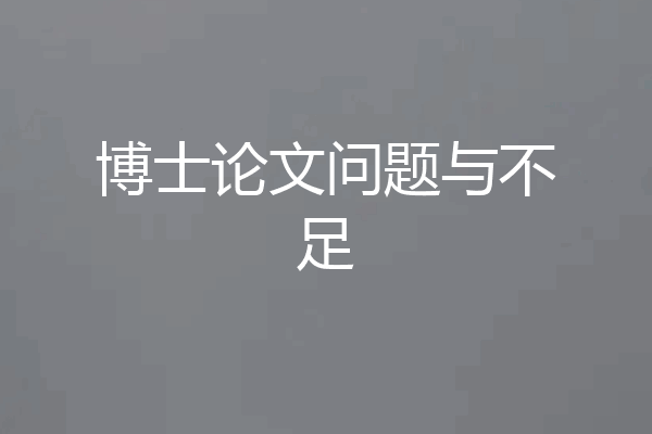 博士论文问题与不足