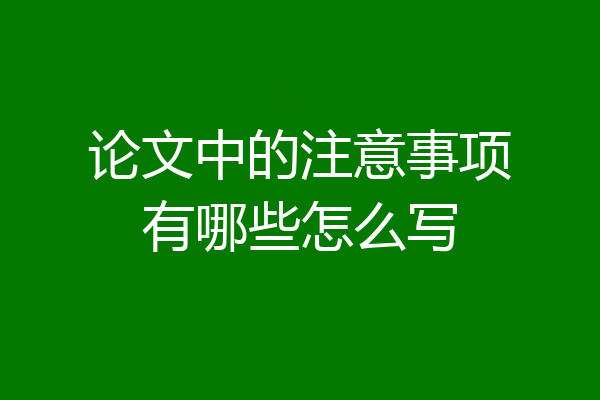 论文中的注意事项有哪些怎么写