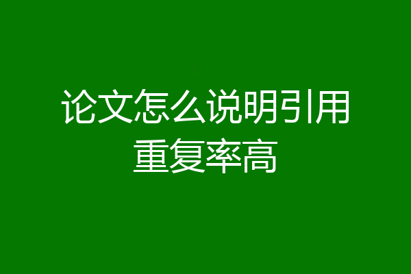 论文怎么说明引用重复率高