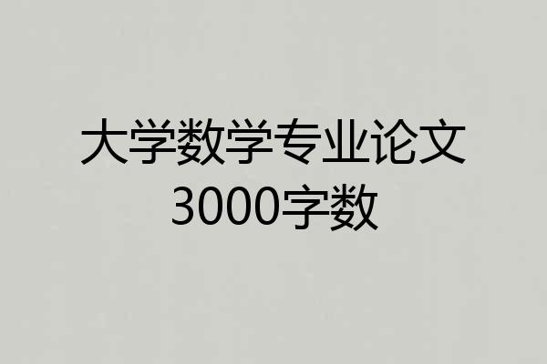 大学数学专业论文3000字数