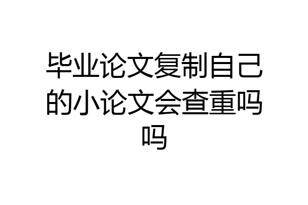 毕业论文复制自己的小论文会查重吗吗