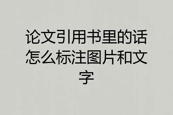 论文引用书里的话怎么标注图片和文字