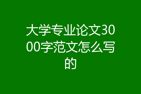 大学专业论文3000字范文怎么写的
