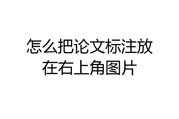 怎么把论文标注放在右上角图片