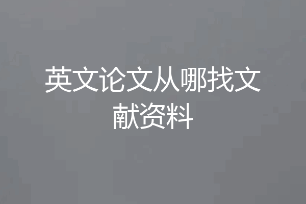 英文论文从哪找文献资料