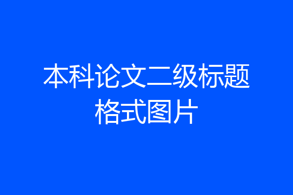 本科论文二级标题格式图片