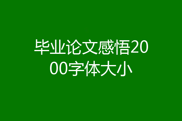 毕业论文感悟2000字体大小
