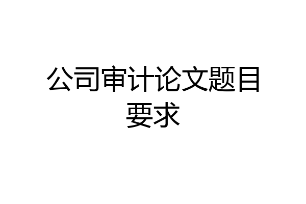 公司审计论文题目要求
