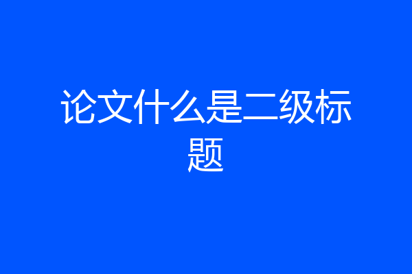 论文什么是二级标题