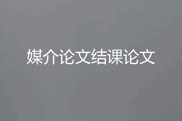 媒介论文结课论文