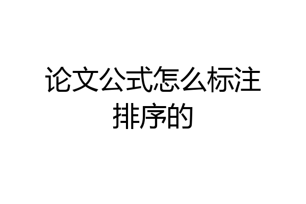 论文公式怎么标注排序的