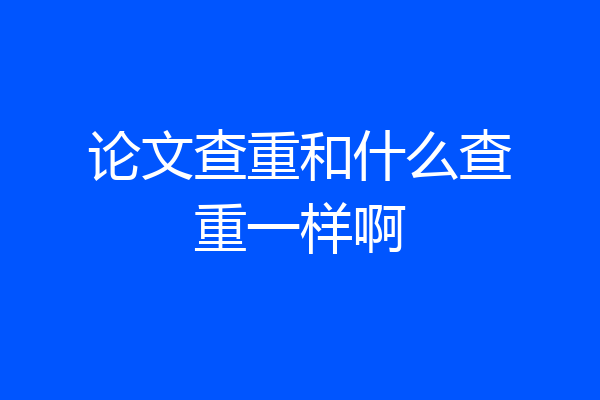 论文查重和什么查重一样啊