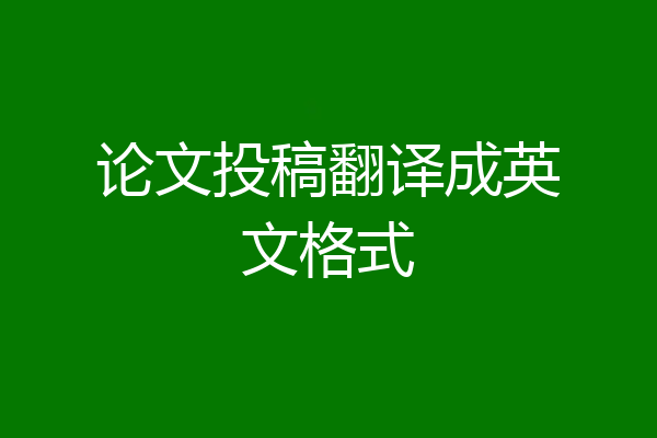 论文投稿翻译成英文格式