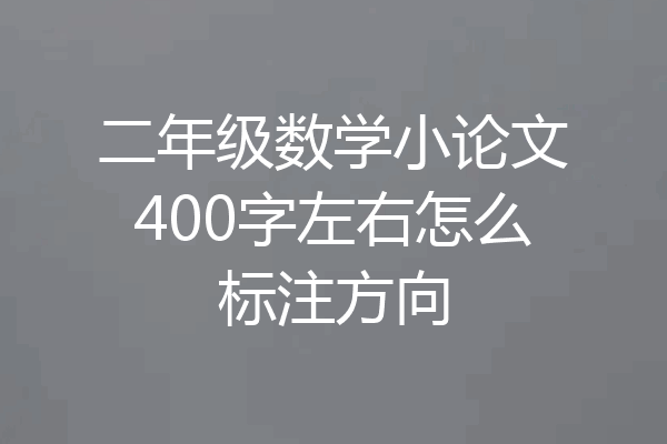 二年级数学小论文400字左右怎么标注方向