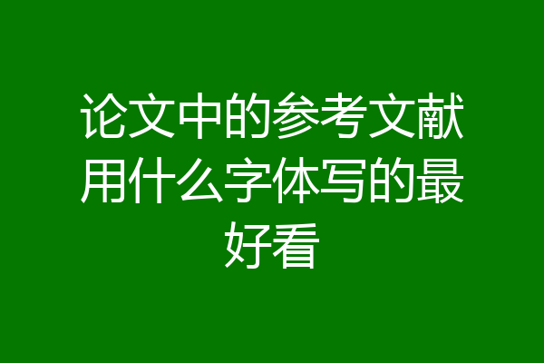 论文中的参考文献用什么字体写的最好看