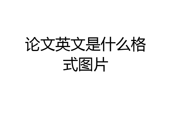 论文英文是什么格式图片