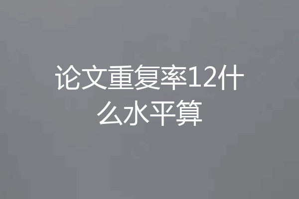 论文重复率12什么水平算