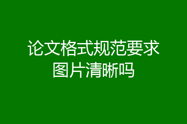 论文格式规范要求图片清晰吗