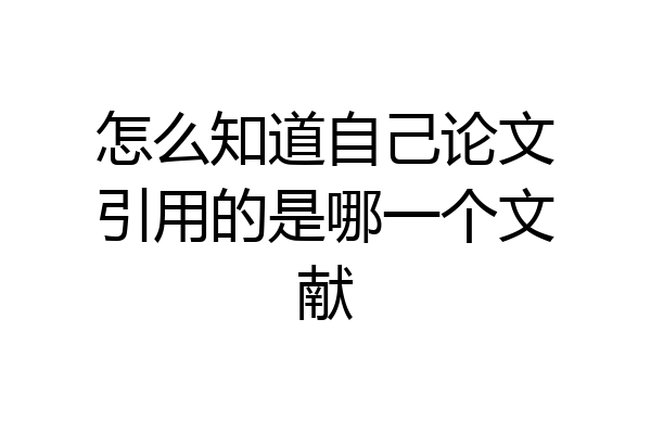 怎么知道自己论文引用的是哪一个文献