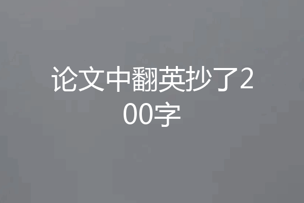 论文中翻英抄了200字