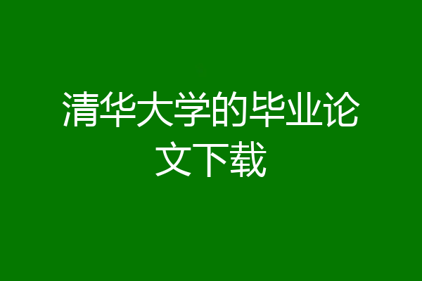 清华大学的毕业论文下载