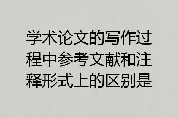学术论文的写作过程中参考文献和注释形式上的区别是