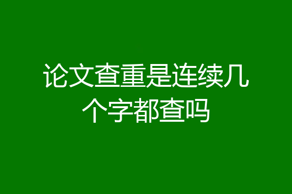 论文查重是连续几个字都查吗