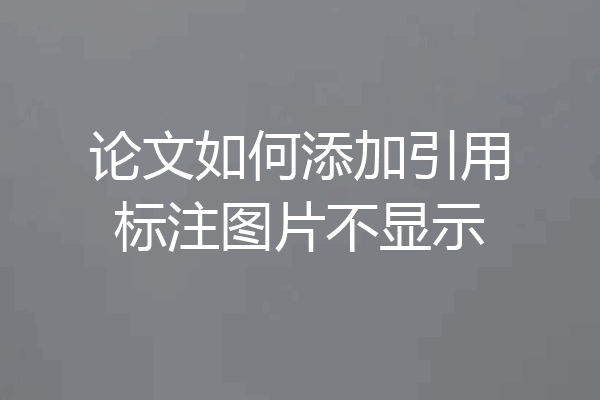 论文如何添加引用标注图片不显示
