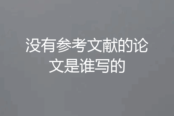 没有参考文献的论文是谁写的